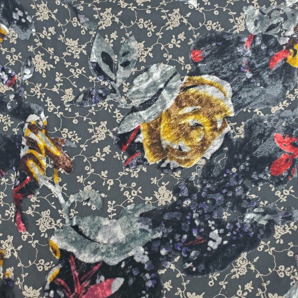 Max Studio Floral Velvet Burnout Dress Women Small Black Whimsigoth Forest Fairy - Picture 4 of 9